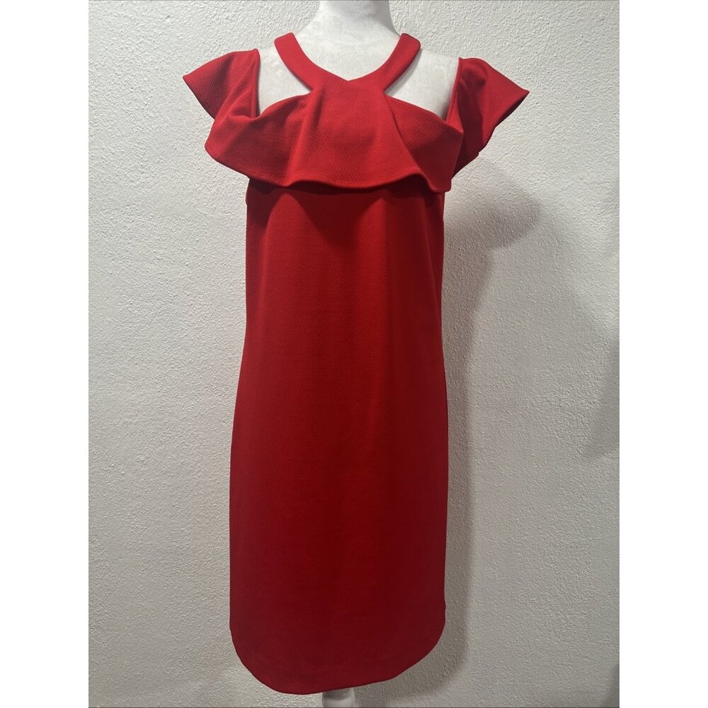 Trina Turk Halter‎ Jurnee Ruffled Trim Flounce Cocktail Formal Dress